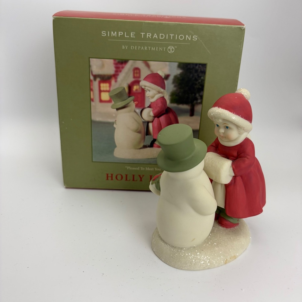 Vtg‎ Department 56 Simple Traditions Holly Lane Pleased To Meet You Snowman Girl